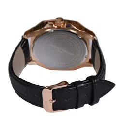 RODERICO GIULIANI Unisex Rose Gold-Toned Dial & Black Leather Straps Analogue Watch image 4