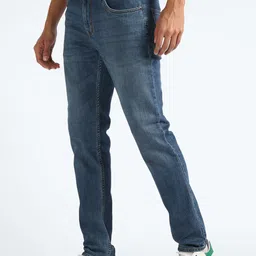 Flying Machine Men Tapered Fit Mid-Rise Clean Look Light Fade Stretchable Jeans image 5