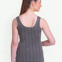 T.T. Elite Striped Sleeveless Thermal Top With Slip image 3