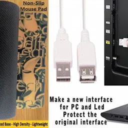 ANJO Wired Keyboard-Wireless Mouse-Pad-USB Hub 2.0-2in1 OTG C&Micro-Ext Cable 1.5m Combo Set image 5