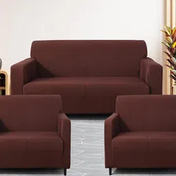Polyester Plain 3+1+1 Seater Sofa Cover-image-6