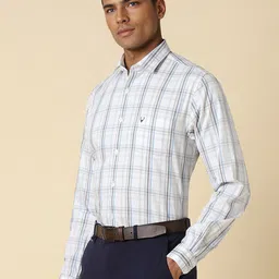 Allen Solly Slim Fit Checked Spread Collar Long Sleeves Cotton Formal Shirt image 2