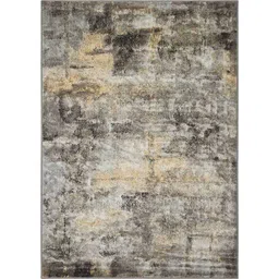 obsessions Grey and Cream Abstract 3x5 Feet Machine Made Carpet image 2