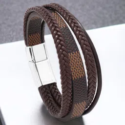 MYKI Men Leather Wraparound Bracelet image 3