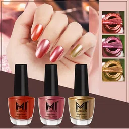 MI FASHION Set of 3 Vernis A Ongles High Shine Long Lasting Shimmer Nail Paint - 12ml each-image-12