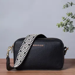 berrylush Women One Handle Synthetic Leather Solid Detachable Sling Strap Casual Sling Bag-picture-10