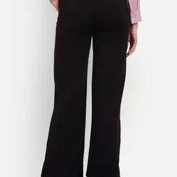 broadstar Women Loose Fit Black Lycra Blend Trousers image 3