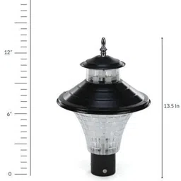 areezo Black Outdoor Modern Waterproof Gate Light - Pillar Light for Home & Garden, Path (Bulbnot Included) (Pack of 2) Gate Light Outdoor Lamp image 4