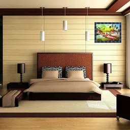 king decore Rajasthani Village View Digital Reprint 10.5 inch x 13.5 inch Painting image 3