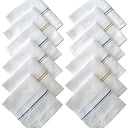 Kolva Cotton Premium Collection Handkerchiefs Hanky for Men A3 ["White"] Handkerchief image 2