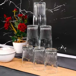 crystalglasses (Pack of 6) Glass Set Water/Juice (Pack Of 6,Clear,175 ML) Glass Set Water/Juice Glass image 4