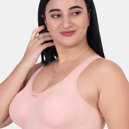 KOMLI Pack Of 2 Full Coverage Non Padded Seamless Cotton T-shirt Bras- Side Shaper image 5