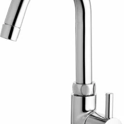 Swan Neck Taps for Sink/wash basin 360Degree Moving,Chrome Finish Pillar Tap Faucet Set-image-0