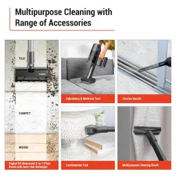 EUREKA FORBES ZeroBend Z21WM 550W Cordless Wet & Dry Vacuum Cleaner with Cyclonic Technology (3-in-1 Motorised Floor Brush, Dark Grey) image 4