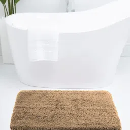 Gold Solid Polyester 30x18 Inches Super Soft Bath Mat By Luxe Home International image 1