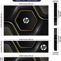 Flipkart SmartBuy Combo of Full Body Laptop Skin and Mouse Pad - HP Hexagon Black & Gold No Residue Removable Self Adhesive Vinyl Reusable Laptop Skin Compatible for 15.6 inch image 4