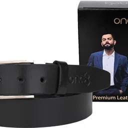 one8 Men Casual, Formal, Party, Evening Black Genuine Leather Belt image 2