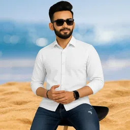 youth first Men Regular Fit Solid Spread Collar Casual Shirt image 3