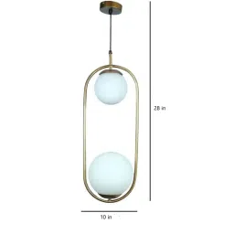 sinoman Pendant Capsule Gold Colour Metal Globe Hanging Light (with Bulb) image 3
