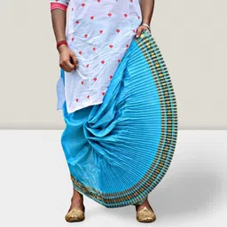 GOURI COLLECTIONS Ready To Wear Premium Quality Pant System Mayur Puchha Embellished Men Dhoti-picture-25