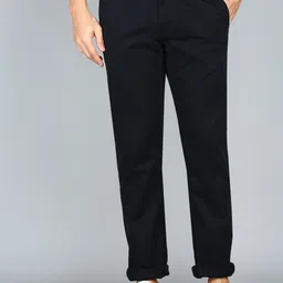 van heusen sport Men Slim Fit Black Cotton Blend Trousers-picture-11