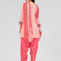 anirav Unstitched Crepe Kurta & Palazzo Material Printed image 2