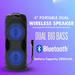keeva K-Thunder Double Woofer with Wired Mic,Remote 30 W Bluetooth speaker 30 W Bluetooth Party Speaker image 3