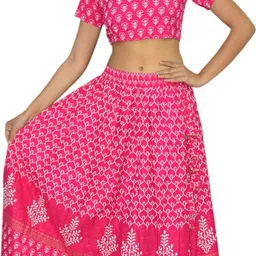 jaipur hand block Printed Stitched Lehenga Choli image 1