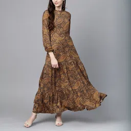 sassafras Women Tiered Yellow Maxi/Full Length Dress-picture-30