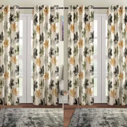 home sizzler 274 cm (9 ft) Polyester Semi Transparent Long Door Curtain (Pack Of 4) image 1