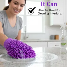 coral india Microfiber Vehicle Washing Hand Glove image 3