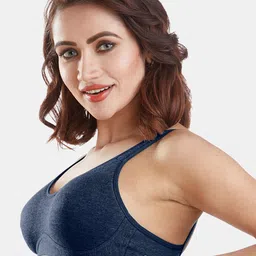 Sonari Navy Blue Seamless Minimizer Bra image 3