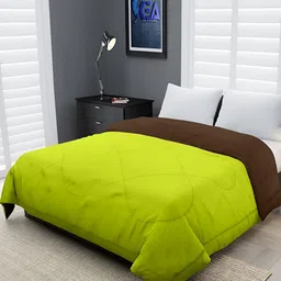 RF RELAXFEEL Green & Brown Geometric Heavy Winter 233 GSM Single Bed Comforter image 2