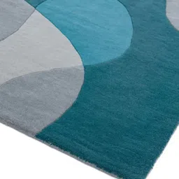 Safiya Carpet Blue Abstract Hand-Tufted Woollen Carpets image 3