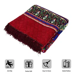 Kuber Industries Maroon Ethnic Motifs Water Resistant Carpet image 3