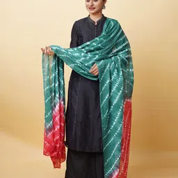 Unnati Silks Tie and Dye Dyed Cotton Dupatta image 2