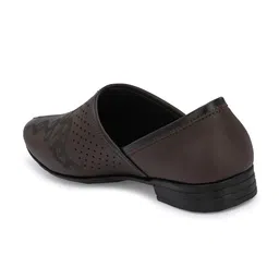 Anouk Men Brown Perforated Lightweight Antibacterial Mojaris image 2