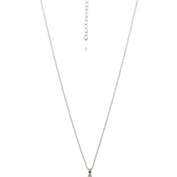 UNIVERSITY TRENDZ Silver-Plated Crystal-Studded Heart Charm Pendant With Chain image 2