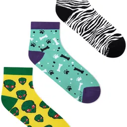 Dynamocks Unisex Pack of 6 Patterned Ankle Length Socks image 2