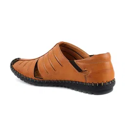 BRATVA Men Textured Laser-Cuts Fisherman Sandals image 2