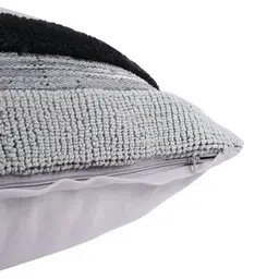 Aura Grey & Black 2 Pieces Striped Woollen Square Cushion Covers image 5