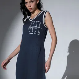 Hubberholme Typography Printed Sleeveless Acrylic Jumper Dress image 3