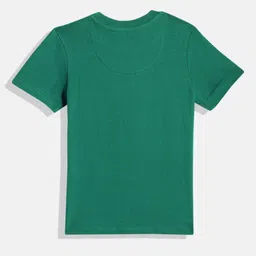 U.S. Polo Assn. Kids Boys Green Brand Logo Embossed Pure Cotton T-shirt image 3
