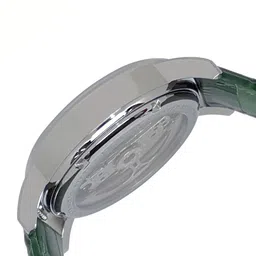EARNSHAW Men Green Dial & Green Leather Bracelet Style Straps Analogue Automatic Motion Powered Watch image 5