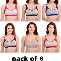 innerjoy fashion Pack of 6 Women Everyday Non Padded Bra image 1