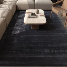 Blue Abstract Viscose 6 ft X 9 ft Hand Tufted Rectangle Carpet-image-87