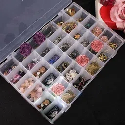 moozico 36 Grids Plastic Adjustable Dividers Organizer Makeup and Jewellery Vanity Box Storage Box image 3