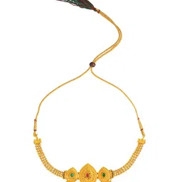 Shining Jewel - By Shivansh Gold Plated Traditional Choker Jewellery Set image 3