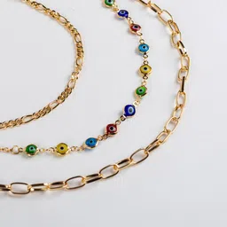 Jewelz Gold-Plated Evil Eye Layered Necklace image 3