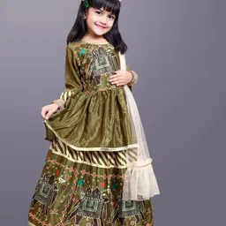 BAESD Girls Printed Ready To Wear Lehenga & Blouse With Dupatta image 2